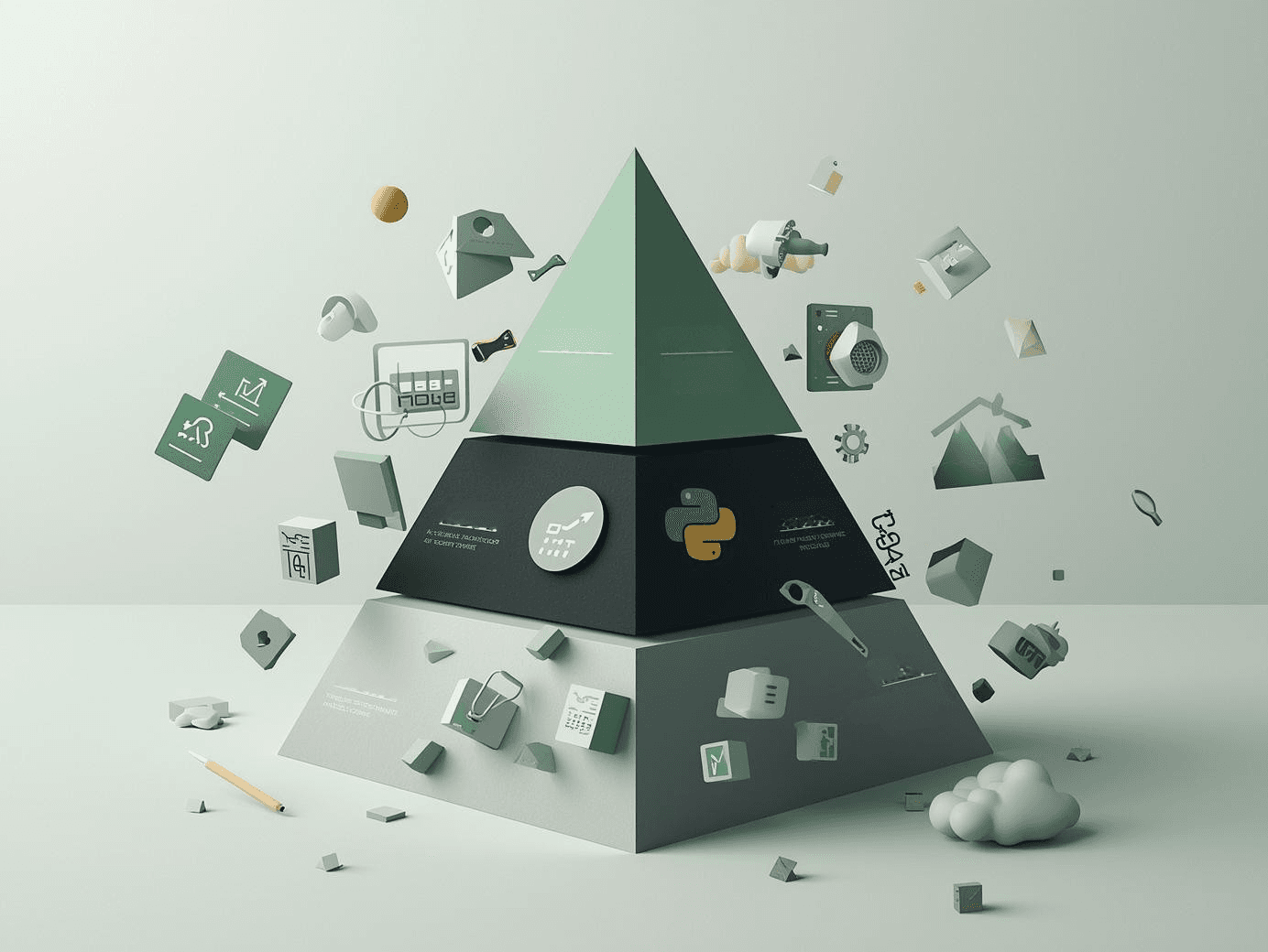 Pirámide de 3 niveles para el desarrollo de habilidades digitales